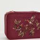 Fable England Robin Love Embroidered Large Velvet Jewellery Box