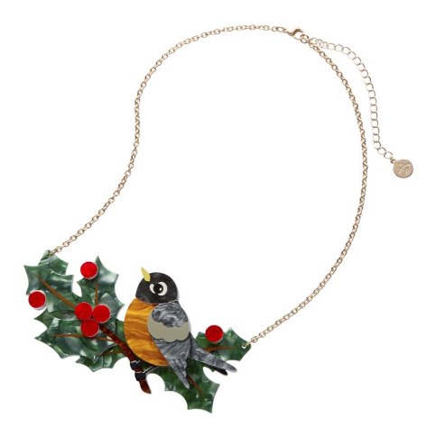 Erstwilder Merry Menagerie Ruby The Robin Necklace