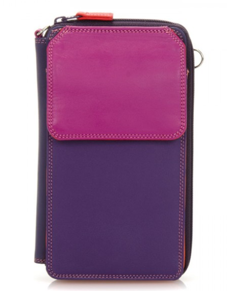Mywalit Zip Round Multi Purse with Shoulder Strap Sangria