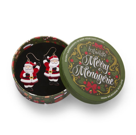 Erstwilder Merry Menagerie Santas Surprise Drop Earrings