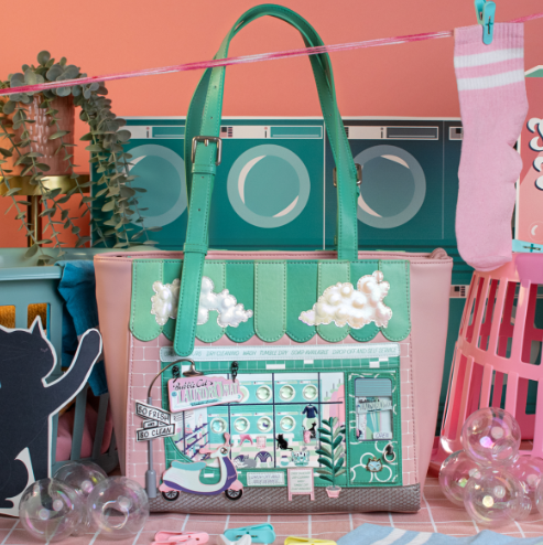 Vendula Bubble Cats Laundromat Shopper Bag