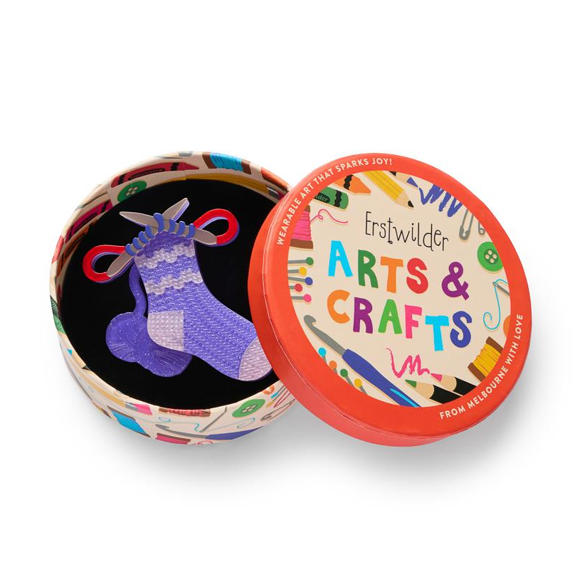 Erstwilder Arts and Crafts Sock it to Me Brooch