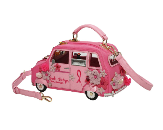Vendula Pink Ribbon Foundation London Cats and Corgis Floral Pink Taxi