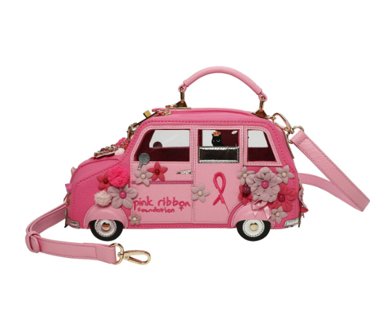 Vendula Pink Ribbon Foundation London Cats and Corgis Floral Pink Taxi