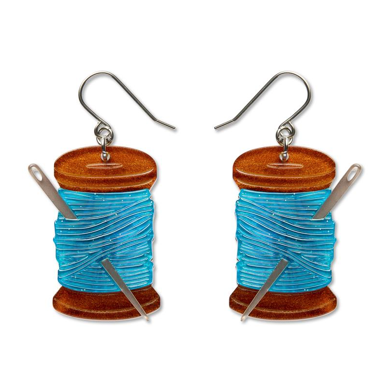 Erstwilder Arts and Crafts Thread the Needle Drop Earrings