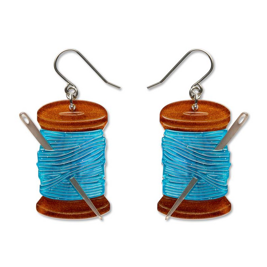 Erstwilder Arts and Crafts Thread the Needle Drop Earrings