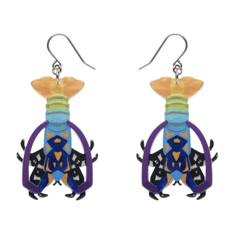 Erstwilder Great Barrier Reef Tropical Rock Lobster Drop Earrings