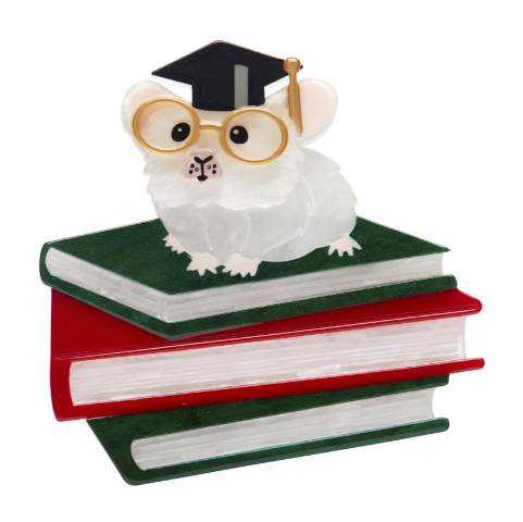 Erstwilder Lucia The Valedictorian Mouse Brooch