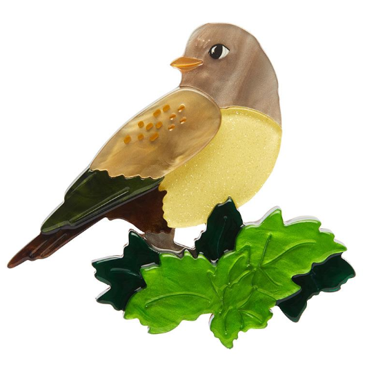 Erstwilder Fleur Harris Wondrous Warbler Brooch