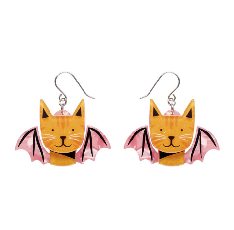 Erstwilder Megan Roy Haunted at Heart Winged Kitty Drop Earrings