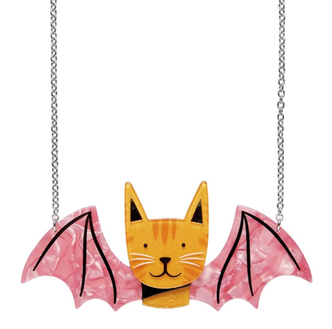 Erstwilder Megan Roy Haunted at Heart Winged Kitty Necklace