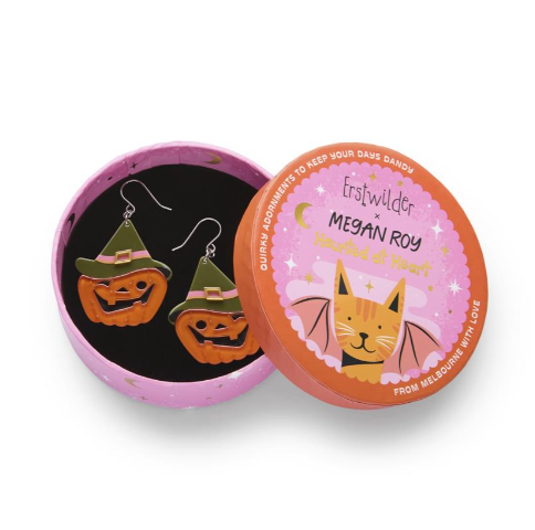Erstwilder Megan Roy Haunted at Heart Witch O'Lantern Drop Earrings