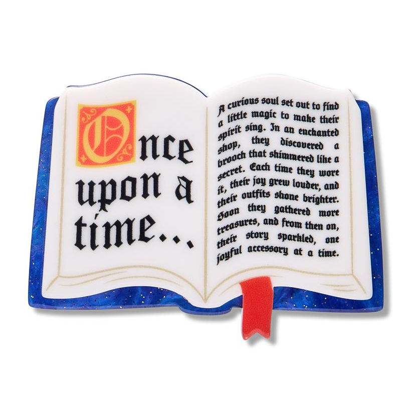 Erstwilder Pete Cromer Fairy Tales Open Book Simplified Mini Brooch