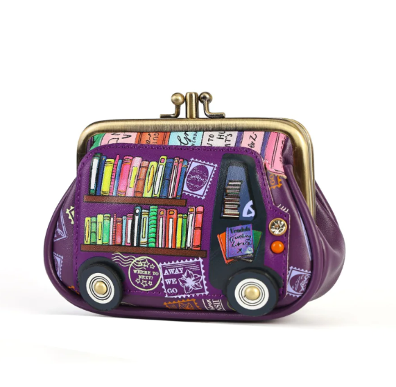 Vendula Travelling Library Bookshop Clipper Coin Purse