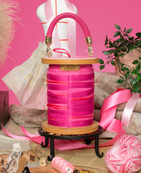Vendula Pink Ribbon Sewing Box Scrapbook Cotton Reel Bag
