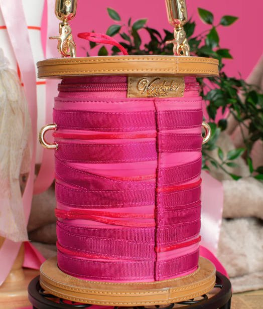 Vendula Pink Ribbon Sewing Box Scrapbook Cotton Reel Bag