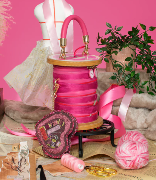 Vendula Pink Ribbon Sewing Box Scrapbook Cotton Reel Bag