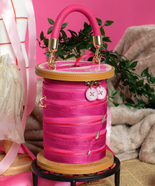 Vendula Pink Ribbon Sewing Box Scrapbook Cotton Reel Bag