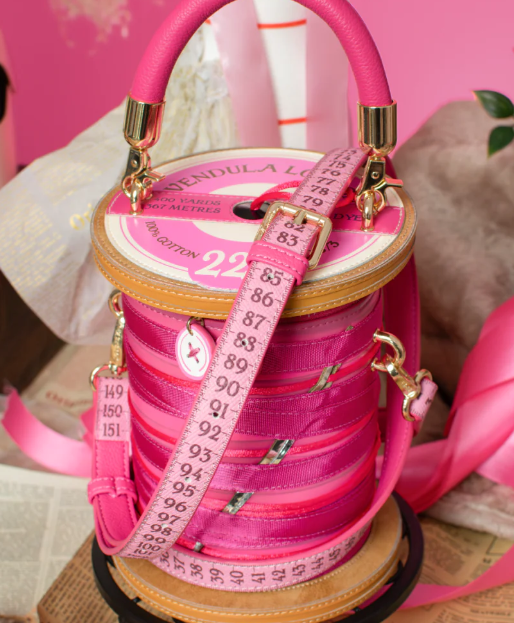 Vendula Pink Ribbon Sewing Box Scrapbook Cotton Reel Bag