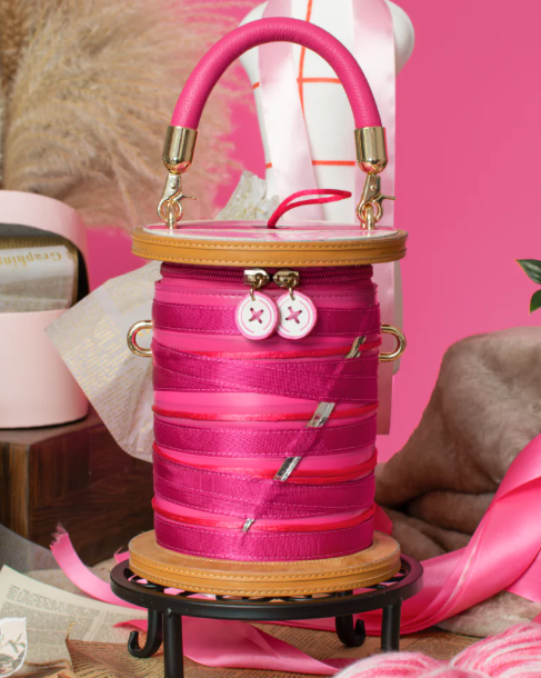 Vendula Pink Ribbon Sewing Box Scrapbook Cotton Reel Bag