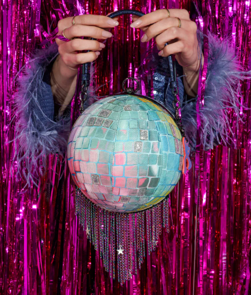 Vendula Kittys Drive In Movie Caturday Night Fever Disco Ball Bag