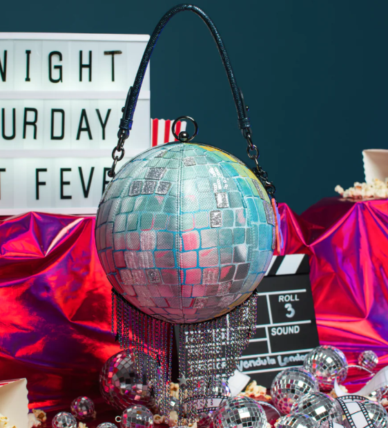 Vendula Kittys Drive In Movie Caturday Night Fever Disco Ball Bag