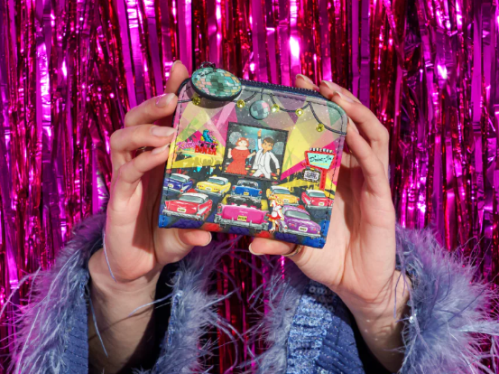 Vendula Kittys Drive In Movie Caturday Night Fever Flexcard Wallet