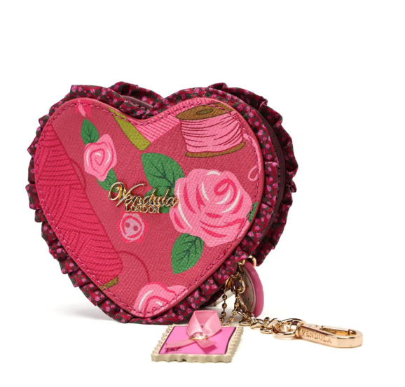 Vendula Pink Ribbon Sewing Box Scrapbook Heart Coin Purse