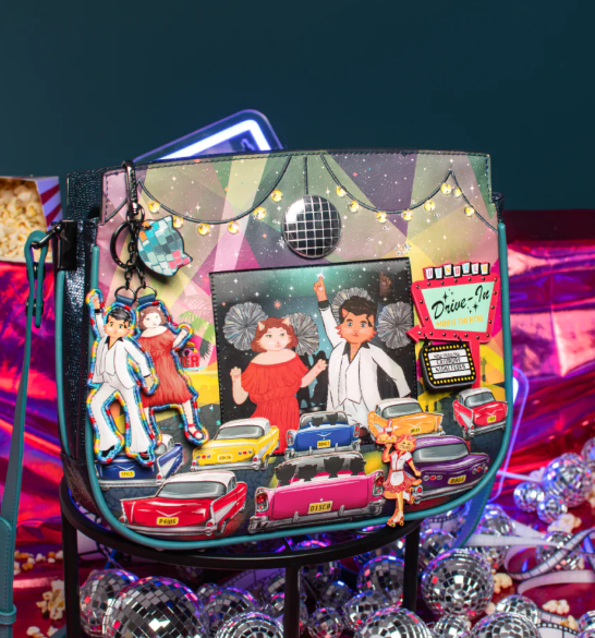 Vendula Kittys Drive In Movie Caturday Night Fever Heather Crossbody