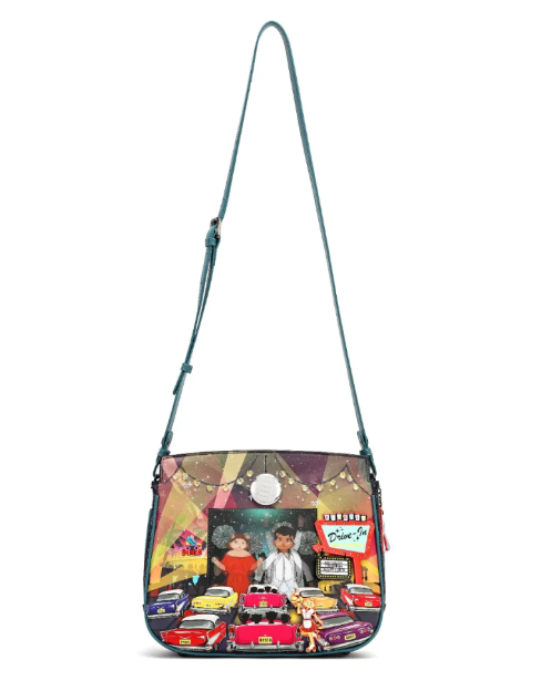 Vendula Kittys Drive In Movie Caturday Night Fever Heather Crossbody