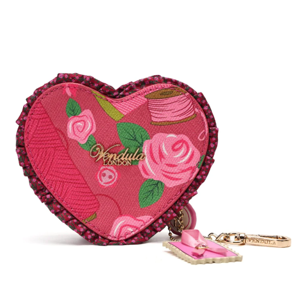 Vendula Pink Ribbon Sewing Box Scrapbook Heart Coin Purse