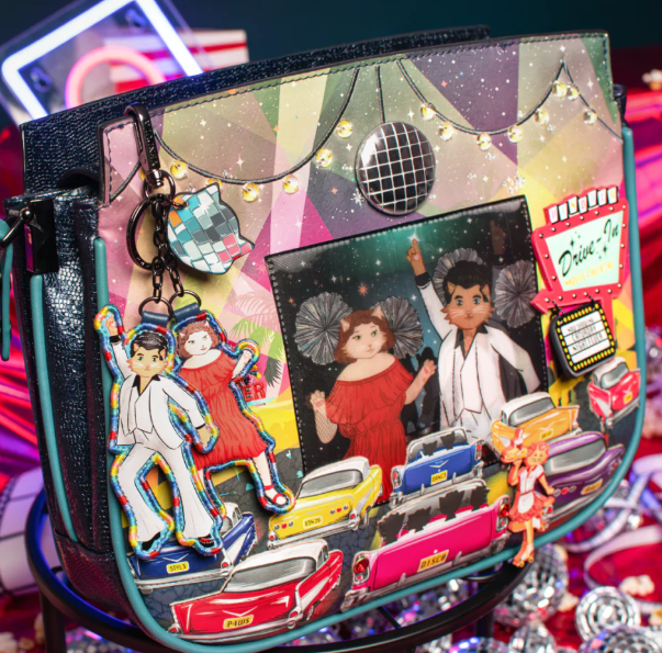Vendula Kittys Drive In Movie Caturday Night Fever Heather Crossbody