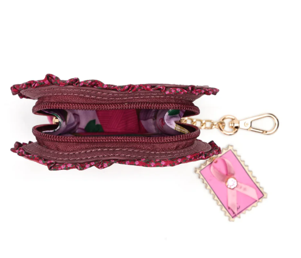 Vendula Pink Ribbon Sewing Box Scrapbook Heart Coin Purse