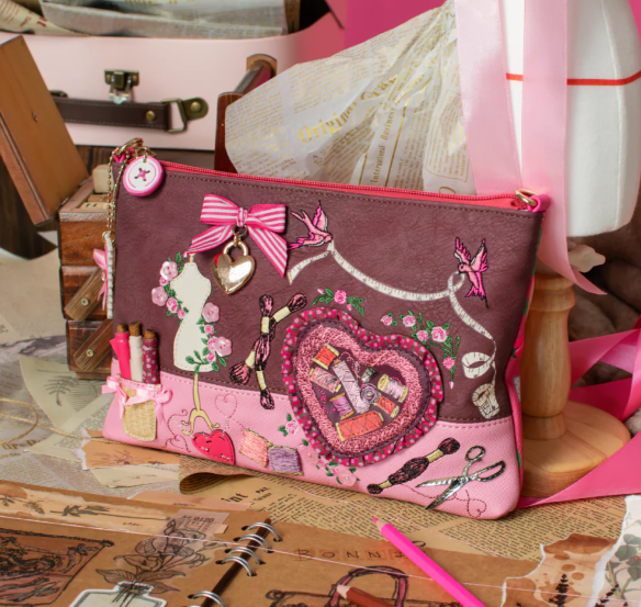 Vendula Pink Ribbon Sewing Box Scrapbook Kate Bag