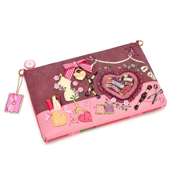 Vendula Pink Ribbon Sewing Box Scrapbook Kate Bag