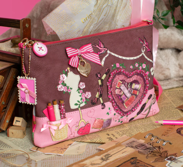 Vendula Pink Ribbon Sewing Box Scrapbook Kate Bag