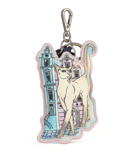 Vendula Cats In The City Grey Cat Key Charm
