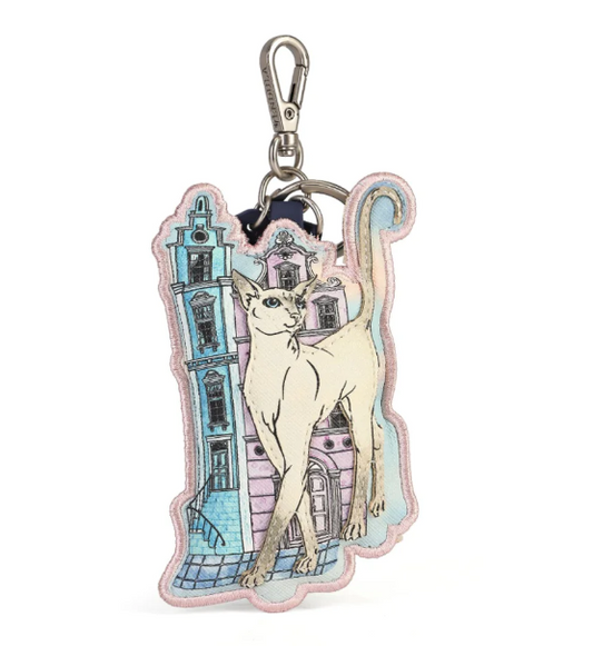 Vendula Cats In The City Grey Cat Key Charm