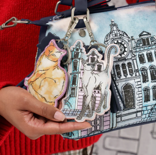 Vendula Cats In The City Orange Cat Key Charm