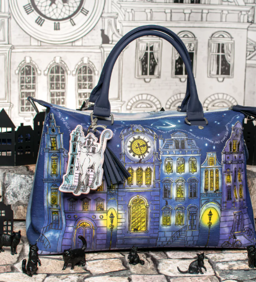Vendula Cats In The City Grey Cat Key Charm