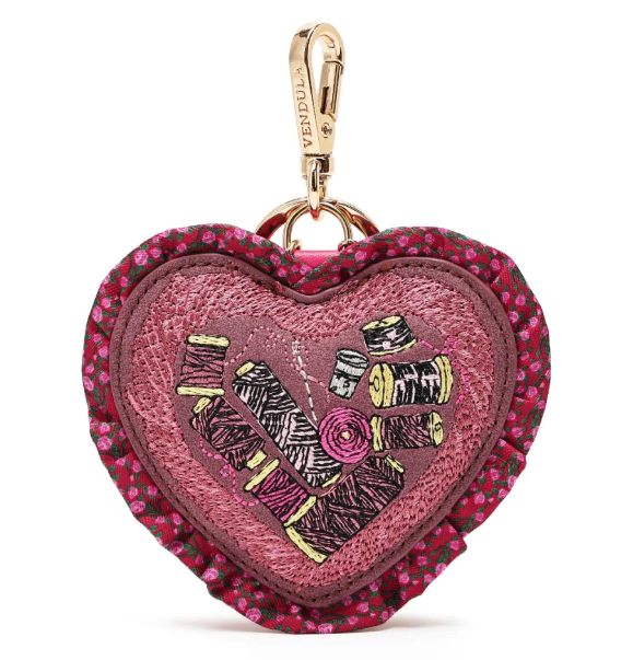 Vendula Pink Ribbon Sewing Box Scrapbook Key Charm