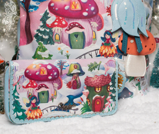 Vendula Fairy Village Snowflake Edition Large Ziparound Crossbody