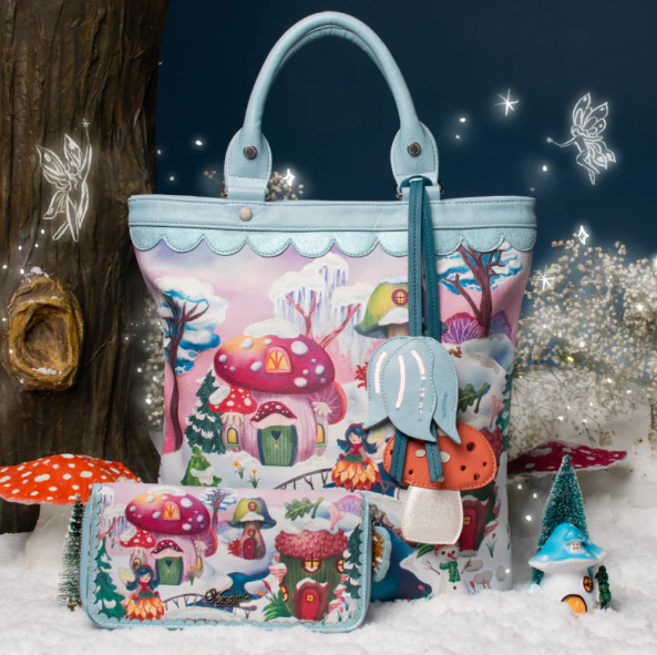Vendula Fairy Village Snowflake Edition Large Ziparound Crossbody