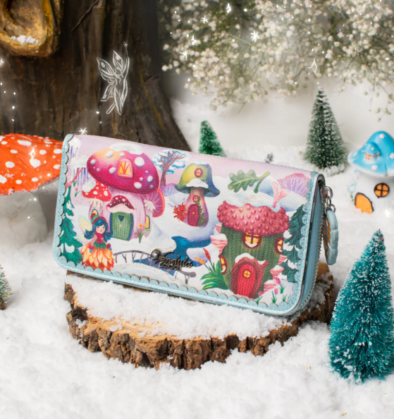 Vendula Fairy Village Snowflake Edition Large Ziparound Crossbody