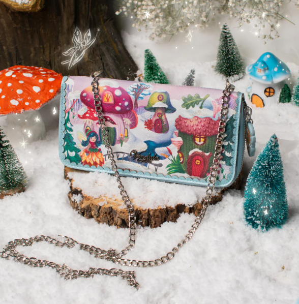 Vendula Fairy Village Snowflake Edition Large Ziparound Crossbody