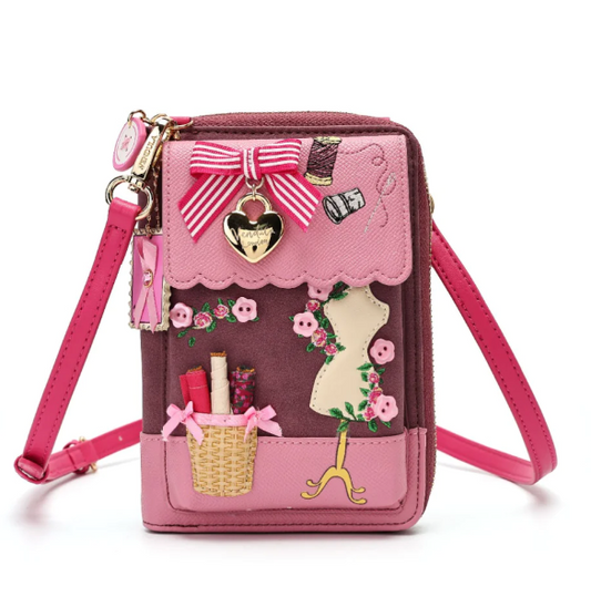 Vendula Pink Ribbon Sewing Box Scrapbook Bree Phone Pouch