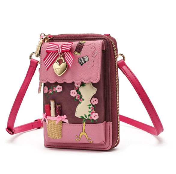 Vendula Pink Ribbon Sewing Box Scrapbook Bree Phone Pouch