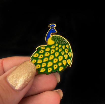 Erstwilder Art Nouveau Le Peacock Royal Enamel Pin
