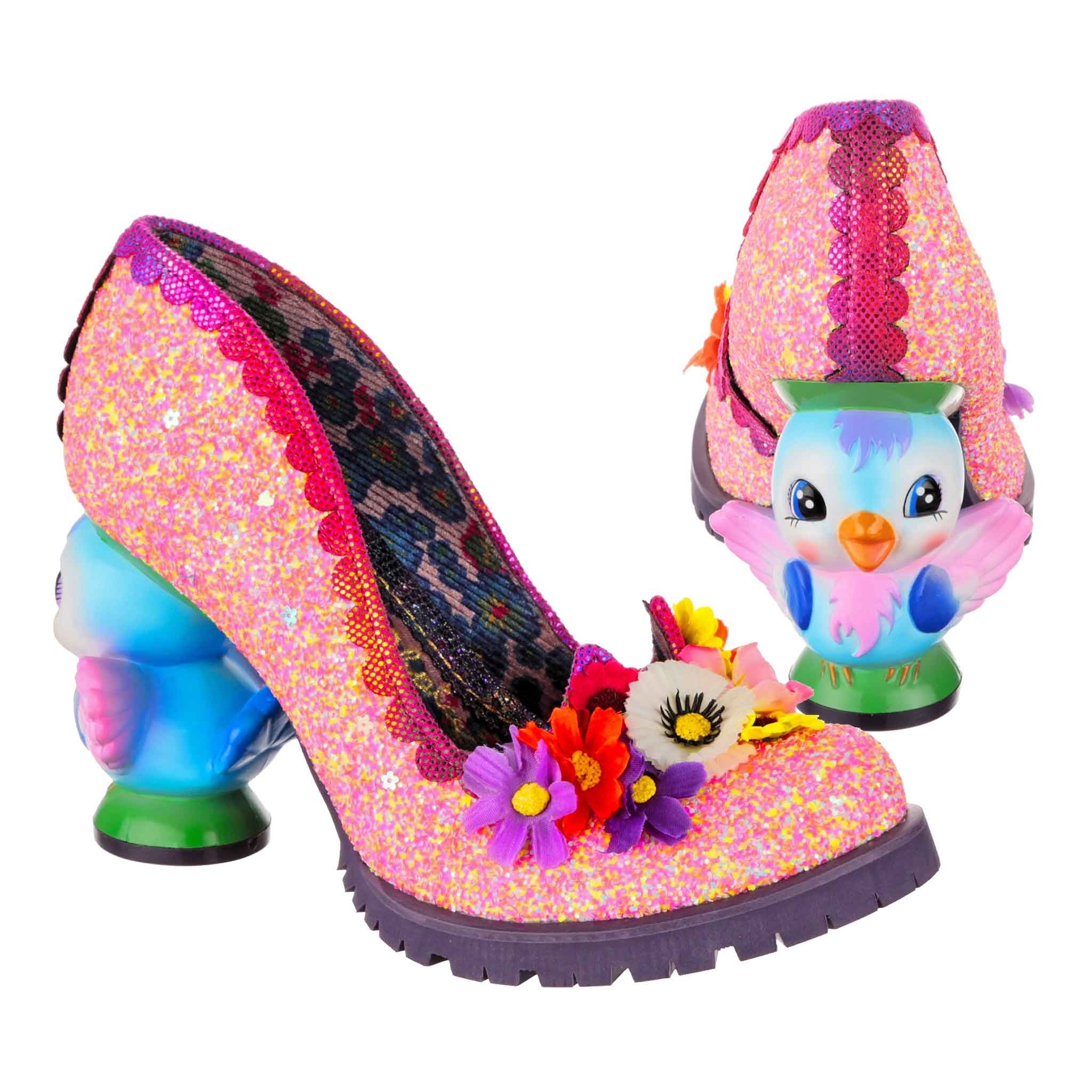Irregular Choice Heels Hot Tropic Floral Open Toe Shoes | Irregular choice  heels, Funny shoes, Sparkly stilettos