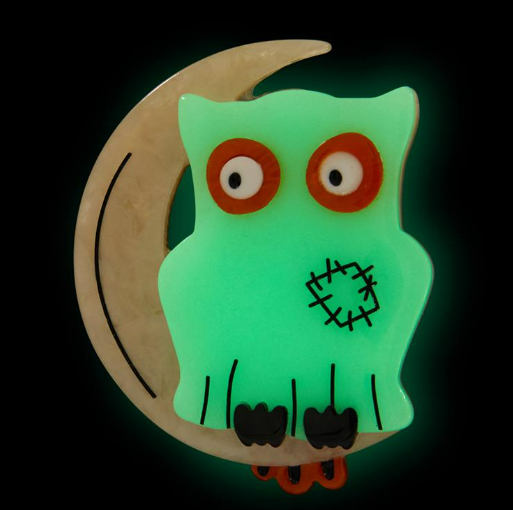 Erstwilder All Hallows Eve A Most Ghostly Owl Brooch